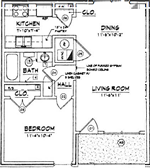 1 Bedroom / 1 Bath - 548 Sq. Ft.*